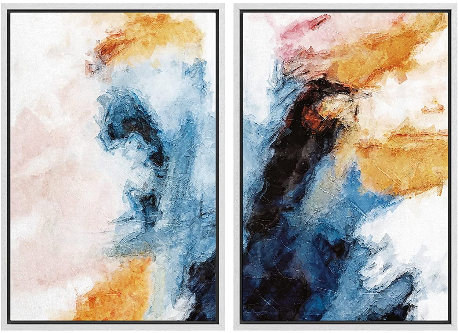 PixonSign Framed Canvas Print Wall Art Set Cloud Inspired Smeared ...