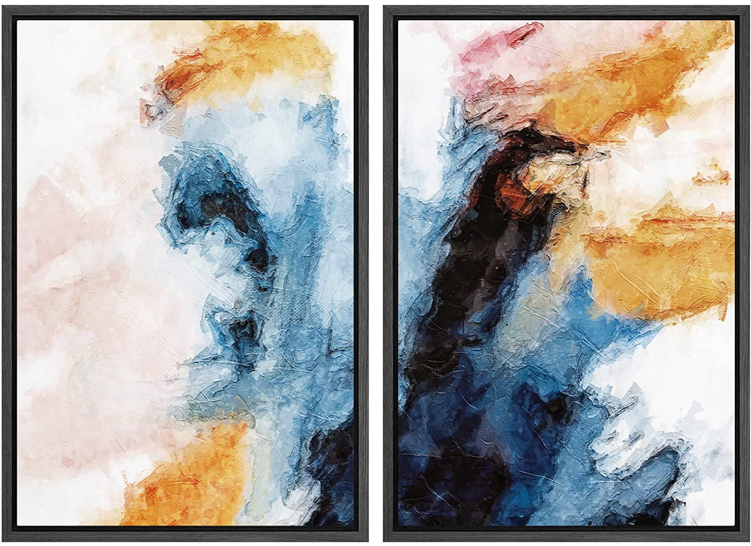 PixonSign Framed Canvas Print Wall Art Set Cloud Inspired Smeared ...