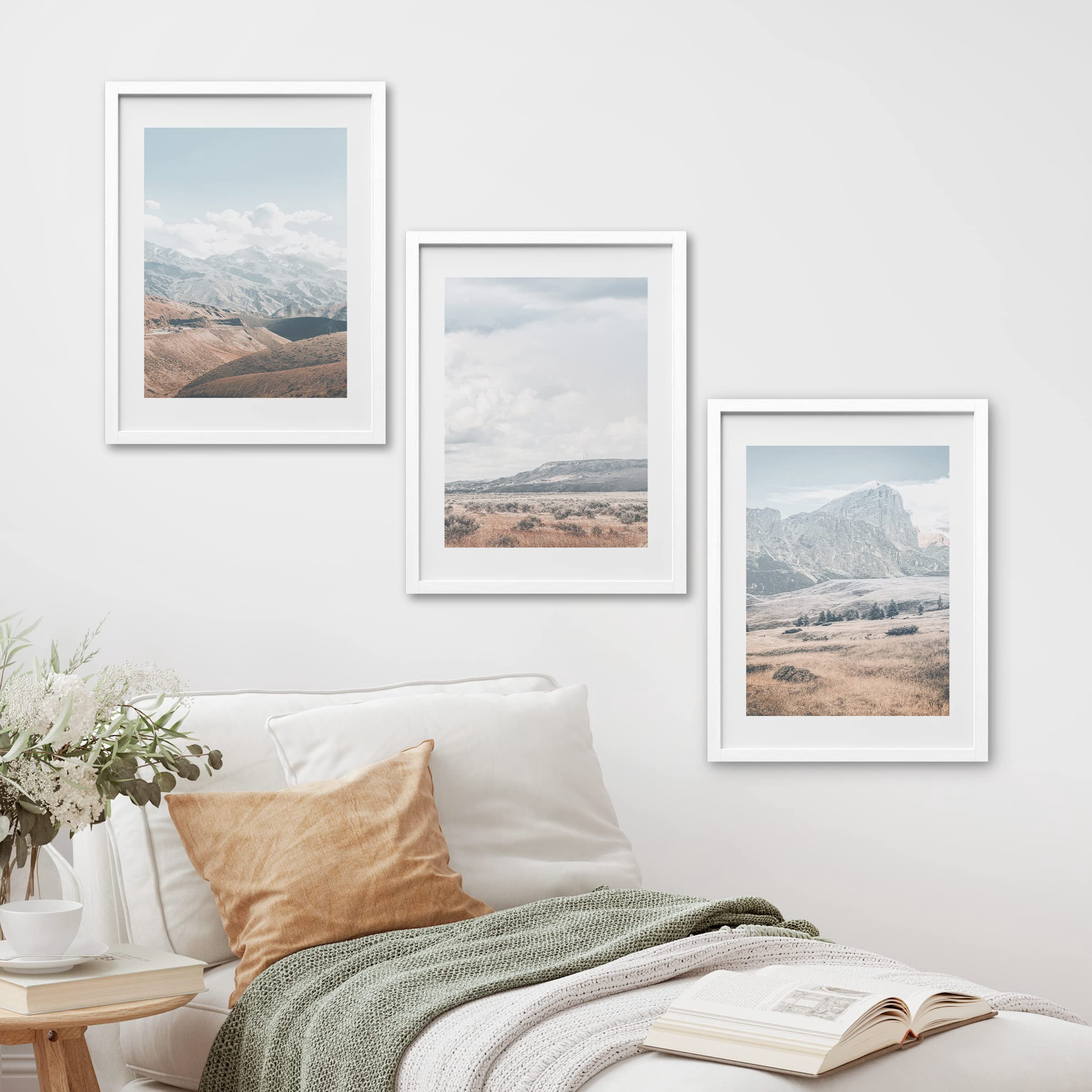 PixonSign Framed Canvas Print Wall Art Set - Cloud Sky Mountain Range ...