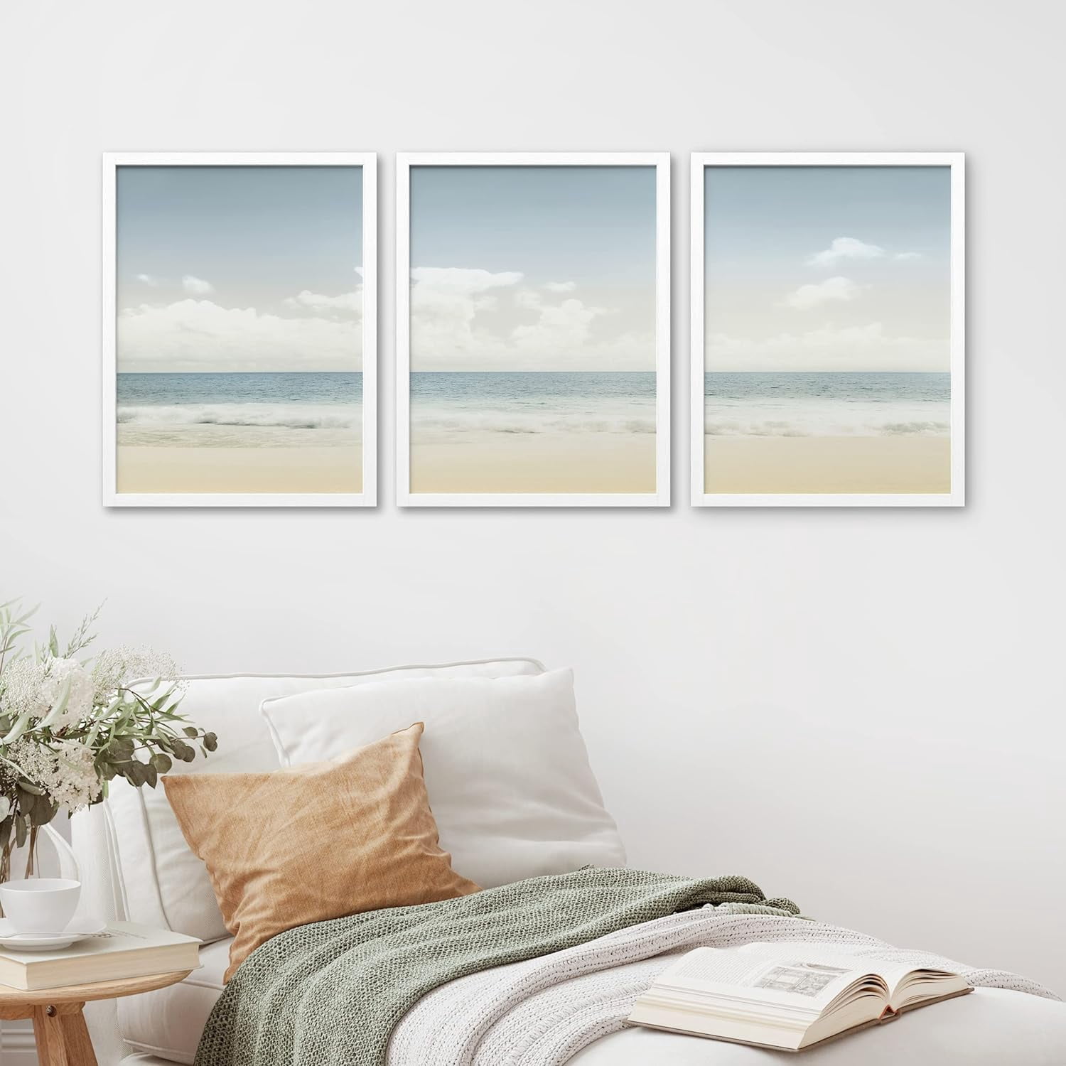 PixonSign Framed Canvas Print Wall Art Set - Cloudy Sky Over Tropical ...