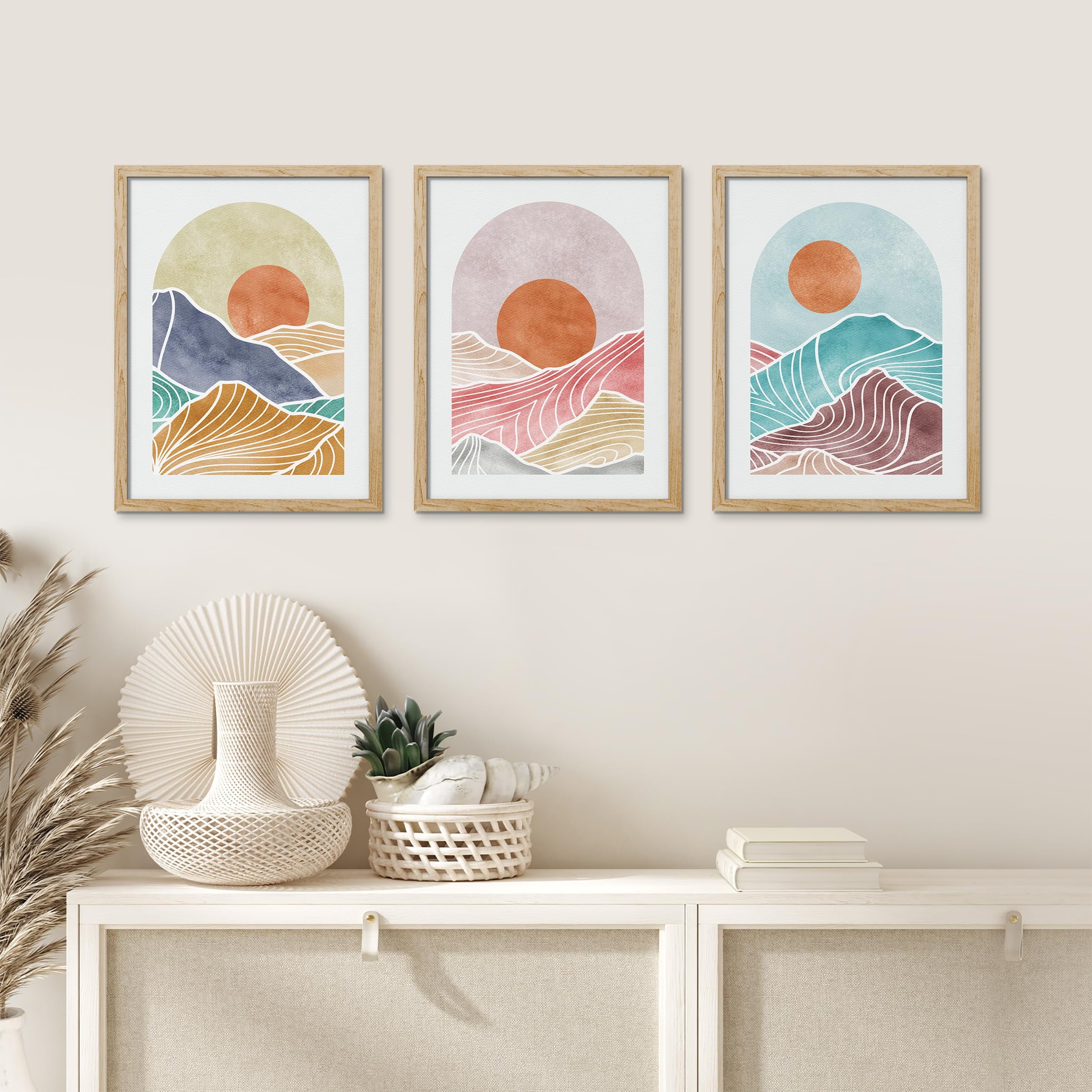 PixonSign Framed Canvas Print Wall Art Set - Colorful Abstract ...