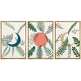 thumbnail image 1 of PixonSign Framed Canvas Print Wall Art Set Crescent Moon Sun Forest Plants Nature Floral Illustrations Modern Art Minimalism Decorative Botanical for Living Room, Bedroom, Office - 16"x24"x3 Natural, 1 of 5