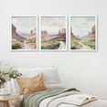 thumbnail image 1 of PixonSign Framed Canvas Print Wall Art Set - Desert Landscape Grand Canyon Joshua Tree Posters - Set of 3 Pastel Colorful Country/Farmhouse Wall Décor for Bedroom, Office - 8"x10" White, 1 of 5