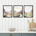 thumbnail image 1 of PixonSign Framed Canvas Print Wall Art Set - Desert Landscape Grand Canyon Joshua Tree Posters - Set of 3 Pastel Colorful Country/Farmhouse Wall Décor for Bedroom, Office - 12"x16" Black, 1 of 5