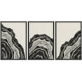 thumbnail image 1 of PixonSign Framed Canvas Print Wall Art Set Duotone Geometric Gemstone Spiral Circle Rings Abstract Shapes Illustrations Modern Art Boho Decorative for Living Room, Bedroom, Office - 16"x24"x3 BLACK, 1 of 5