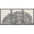 thumbnail image 1 of PixonSign Framed Canvas Print Wall Art Set Duotone Geometric Wood Tree Ring Collage Abstract Shapes Illustrations Modern Art Boho Decorative for Living Room, Bedroom, Office - 24"x36"x3 BLACK, 1 of 5