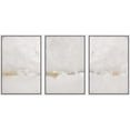 thumbnail image 1 of PixonSign Framed Canvas Print Wall Art Set Duotone Gray White Pastel Watercolor Paint Strokes Abstract Shapes Illustrations Modern Art Geometric Mid-Century Modern Cozy for Bedroom - 16"x24"x3 White, 1 of 5