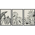 thumbnail image 1 of PixonSign Framed Canvas Print Wall Art Set Duotone Jungle Palm Plant Banana Leaf Collage Abstract Shapes Illustrations Modern Art Boho Decorative for Living Room, Bedroom, Office - 24"x36"x3 BLACK, 1 of 5