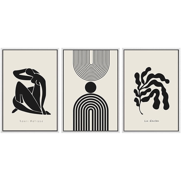 アート・デザイン・音楽 MATISSE Rhythm and Line PixonSign Framed Canvas Print Wall Art Set Duotone Matisse Dancer