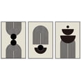 thumbnail image 1 of PixonSign Framed Canvas Print Wall Art Set Duotone Mid-Century Minimal Stripe Figures Abstract Shapes Illustrations Modern Art Boho Decorative for Living Room, Bedroom, Office - 24"x36"x3 WHITE, 1 of 5