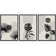 thumbnail image 1 of PixonSign Framed Canvas Print Wall Art Set Duotone Mid-Century Tropical Plant Variety Abstract Shapes Illustrations Modern Art Boho Decorative for Living Room, Bedroom, Office - 16"x24"x3 BLACK, 1 of 5