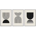 thumbnail image 1 of PixonSign Framed Canvas Print Wall Art Set Duotone Minimal Geometric Striped Figures Abstract Shapes Illustrations Modern Art Boho Decorative for Living Room, Bedroom, Office - 16"x24"x3 WHITE, 1 of 5