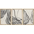 thumbnail image 1 of PixonSign Framed Canvas Print Wall Art Set Duotone Spiral Circle Geometric Ring Collage Abstract Shapes Illustrations Modern Art Boho Decorative for Living Room, Bedroom, Office - 16"x24"x3 NATURAL, 1 of 5