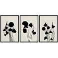 thumbnail image 1 of PixonSign Framed Canvas Print Wall Art Set Duotone Tulip Flower Garden Plant Collage Abstract Shapes Illustrations Modern Art Boho Decorative for Living Room, Bedroom, Office - 24"x36"x3 BLACK, 1 of 5