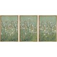 thumbnail image 1 of PixonSign Framed Canvas Print Wall Art Set Emerald Green Monet White Flower Field Nature Wilderness Illustrations Modern Art Decorative Floral Botanical Minimal Calm for Bedroom - 24"x36"x3 Natural, 1 of 5