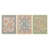 PixonSign Framed Canvas Print Wall Art Set - Fine Art Vintage Flower Tapestry Posters - Set of 3 Nature Farmhouse Colorful Floral Print Boho Pastel Wall Décor for Living Room - 12"x16"x3 Natural