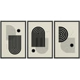 thumbnail image 1 of PixonSign Framed Canvas Print Wall Art Set Geometric Black Circle Arch Variety Abstract Shapes Illustrations Modern Art Minimalism Decorative for Living Room, Bedroom, Office - 24"x36"x3 Black, 1 of 5