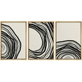 thumbnail image 1 of PixonSign Framed Canvas Print Wall Art Set Geometric Black Spiral Ring Circle Landscape Abstract Shapes Illustrations Modern Art Boho Decorative for Living Room, Bedroom, Office - 24"x36"x3 NATURAL, 1 of 5