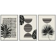 thumbnail image 1 of PixonSign Framed Canvas Print Wall Art Set Geometric Dark Mid-Century Palm Leaf Collage Abstract Shapes Illustrations Modern Art Boho Decorative for Living Room, Bedroom, Office - 16"x24"x3 WHITE, 1 of 5