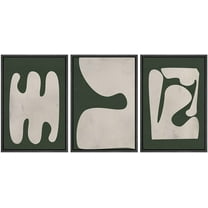 PixonSign Framed Canvas Print Wall Art Set Geometric Art Deco Retro Vintage Polygon Abstract Shapes Illustrations Modern Art Minimalism Decorative for Living Room, Bedroom, Office - 24"x36"x3 Black