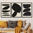 thumbnail image 1 of PixonSign Framed Canvas Print Wall Art Set Geometric Duotone Circle Mid-Century Collage Abstract Shapes Illustrations Modern Art Boho Decorative for Living Room, Bedroom, Office - 16"x24"x3 BLACK, 1 of 5