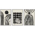 thumbnail image 1 of PixonSign Framed Canvas Print Wall Art Set Geometric Mid-Century Jungle Plant Collage Abstract Shapes Illustrations Modern Art Boho Decorative for Living Room, Bedroom, Office - 24"x36"x3 WHITE, 1 of 5