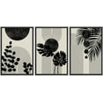 thumbnail image 1 of PixonSign Framed Canvas Print Wall Art Set Geometrid Mid-Century Forest Plant Collage Abstract Shapes Illustrations Modern Art Boho Decorative for Living Room, Bedroom, Office - 16"x24"x3 BLACK, 1 of 5