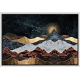 thumbnail image 1 of PixonSign Framed Canvas Print Wall Art Set Granite Marble Sun Mountain Range Nature Wilderness Illustrations Modern Art Farmhouse/Country Landscape - 24"x36" White, 1 of 5