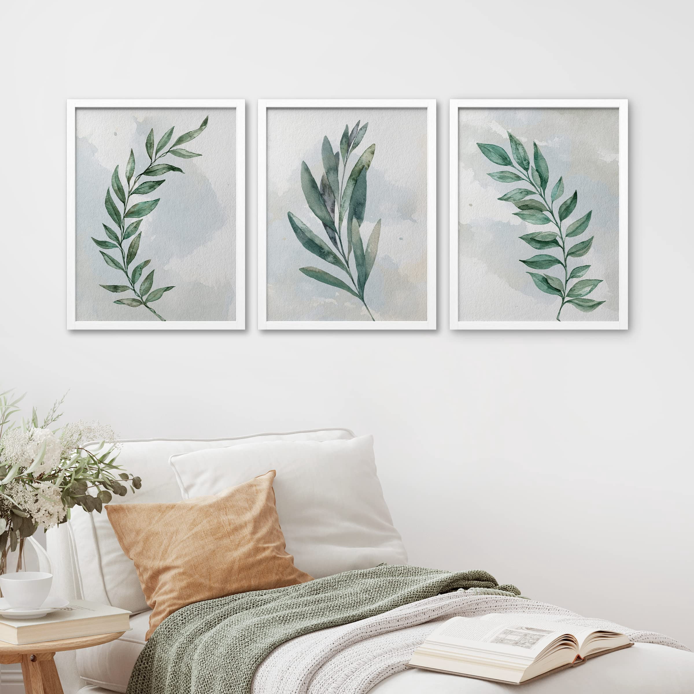 PixonSign Framed Canvas Print Wall Art Set - Green Forest Plants ...