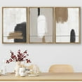 thumbnail image 1 of PixonSign Framed Canvas Print Wall Art Set Grunge Brown White Paint Strokes Abstract Shapes Illustrations Modern Art Bohemian Nordic Relax/Calm - 16"x24"x3 Natural, 1 of 5