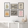 thumbnail image 1 of PixonSign Framed Canvas Print Wall Art Set - Henri Matisse Shape Flower Bouquet & Humanities Pattern Poster - Set of 6 Abstract Artwork Minimalism Cultural Art Wall Décor - 8"x10"x6 Black, 1 of 5