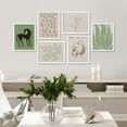 thumbnail image 1 of PixonSign Framed Canvas Print Wall Art Set - Horse Tropical Jungle Leaf & Humanities Pattern Poster - Set of 6 Abstract Geometric Minimalism Cultural Art Wall Décor - 12"x16"x6 White, 1 of 5