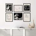 thumbnail image 1 of PixonSign Framed Canvas Print Wall Art Set - Kanagawa Japan Black Wave Dali & Humanities Pattern - Set of 6 Abstract Geometric Illustrations Poster Cultural Art Wall Décor - 11"x14"x6 Black, 1 of 5