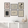 thumbnail image 1 of PixonSign Framed Canvas Print Wall Art Set - Matisse Portrait Tropical Leaf & Humanities Pattern - Set of 6 Abstract Geometric Illustrations Poster Cultural Art Wall Décor - 12"x16"x6 Black, 1 of 5