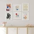thumbnail image 1 of PixonSign Framed Canvas Print Wall Art Set - Matisse Shapes Plants & Colorful Abstract Face Painting - Set of 6 Geometric Minimalism Poster Cultural Art Wall Décor - 12"x16"x6 White, 1 of 5