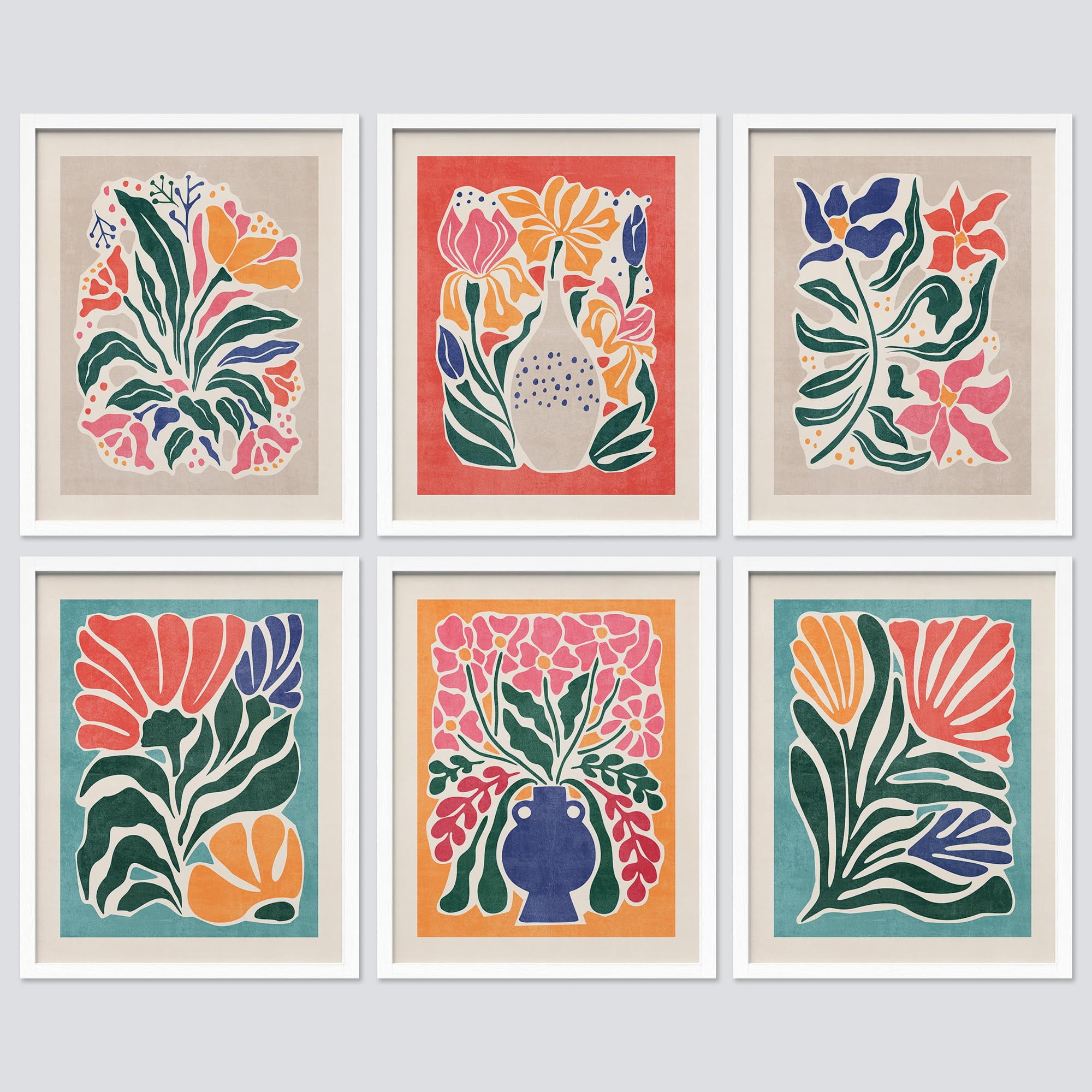 PixonSign Framed Canvas Print Wall Art Set - Mid-Century Tropical ...