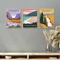 thumbnail image 1 of PixonSign Framed Canvas Print Wall Art Set - Mid-Century Yosemite National Park California Posters - Set of 3 Nature Wilderness Landscape Arts Abstract Wall Décor for Living Room - 8"x10" Natural, 1 of 5