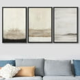 thumbnail image 1 of PixonSign Framed Canvas Print Wall Art Set Minimal Gray Tan Paint Stroke Landscape Abstract Shapes Digital Art Modern Art Decorative Boho Calm/Zen - 24"x36"x3 Black, 1 of 5