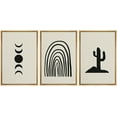 thumbnail image 1 of PixonSign Framed Canvas Print Wall Art Set Minimal Moon Phase Cactus Desert Collage Abstract Shapes Illustrations Modern Art Boho Decorative for Living Room, Bedroom, Office - 16"x24"x3 NATURAL, 1 of 5