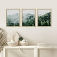 thumbnail image 1 of PixonSign Framed Canvas Print Wall Art Set - Mist Over Pine Tree Forest Mountain Art - Set of 3 Nature Wilderness Landscape Artwork Modern Art Rustic Wall Décor -12"x16"x3 Panels Natural, 1 of 5