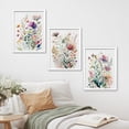 thumbnail image 1 of PixonSign Framed Canvas Print Wall Art Set - Multicolor Vibrant Wildflowers Poster Art - Set of 3 Watercolor Nature Floral Botanical Country Wall Décor for Living Room - 12"x16"x3 White, 1 of 5