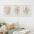 thumbnail image 1 of PixonSign Framed Canvas Print Wall Art Set - Multicolor Wildflowers Poster Art - Set of 3 Watercolor Nature Wilderness Floral Botanical Vintage Wall Décor for Living Room - 12"x16" White, 1 of 5