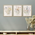 thumbnail image 1 of PixonSign Framed Canvas Print Wall Art Set - Multicolor Wildflowers Poster Art - Set of 3 Watercolor Nature Wilderness Floral Botanical Vintage Wall Décor for Living Room - 12"x16" Natural, 1 of 5