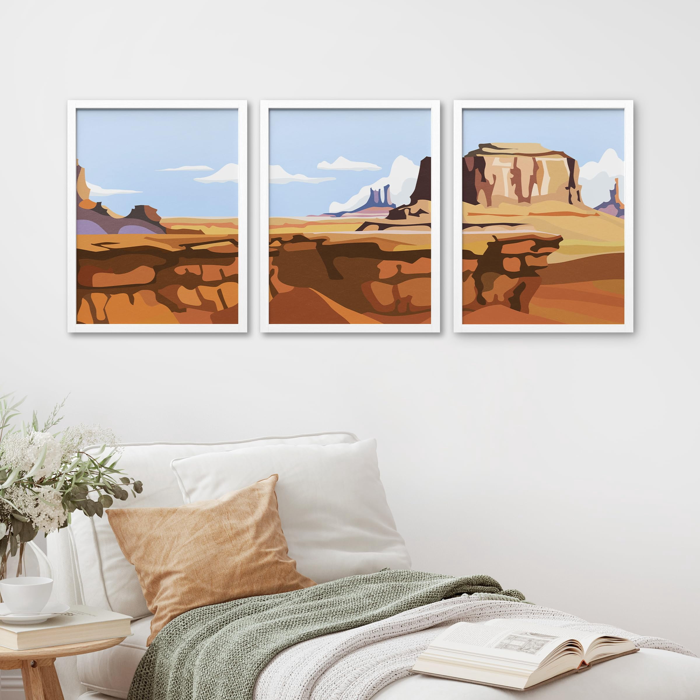 PixonSign Framed Canvas Print Wall Art Set - National Park Mountain ...