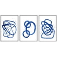 thumbnail image 1 of PixonSign Framed Canvas Print Wall Art Set Navy Blue Pastel Paint Stroke Rings Abstract Shapes Illustrations Modern Art Minimalism Decorative for Living Room, Bedroom, Office - 24"x36"x3 White, 1 of 5