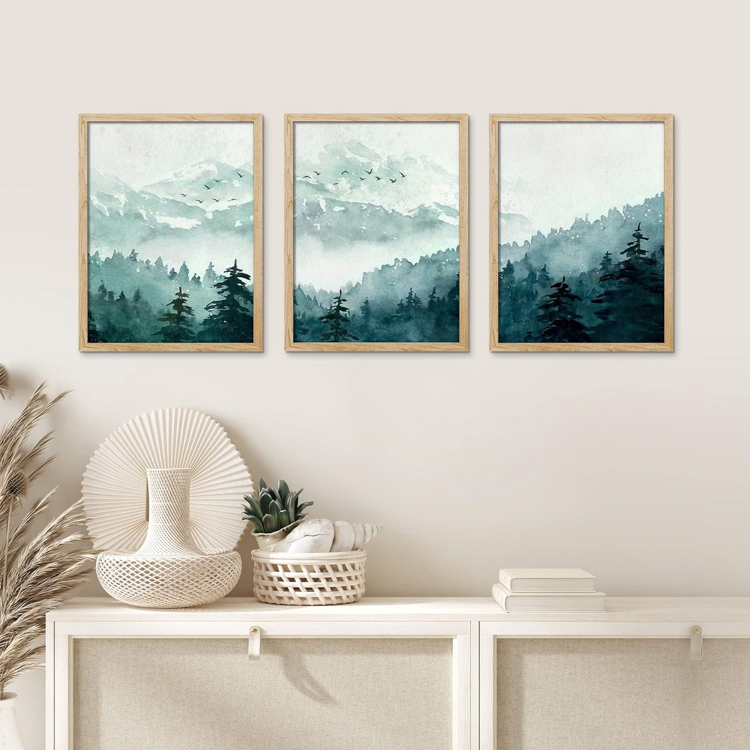 キャンバスアート　2,5D 35cm×53cm Desert Village Wall Art Kasbah Framed Canvas Moroccan Desert Atlas