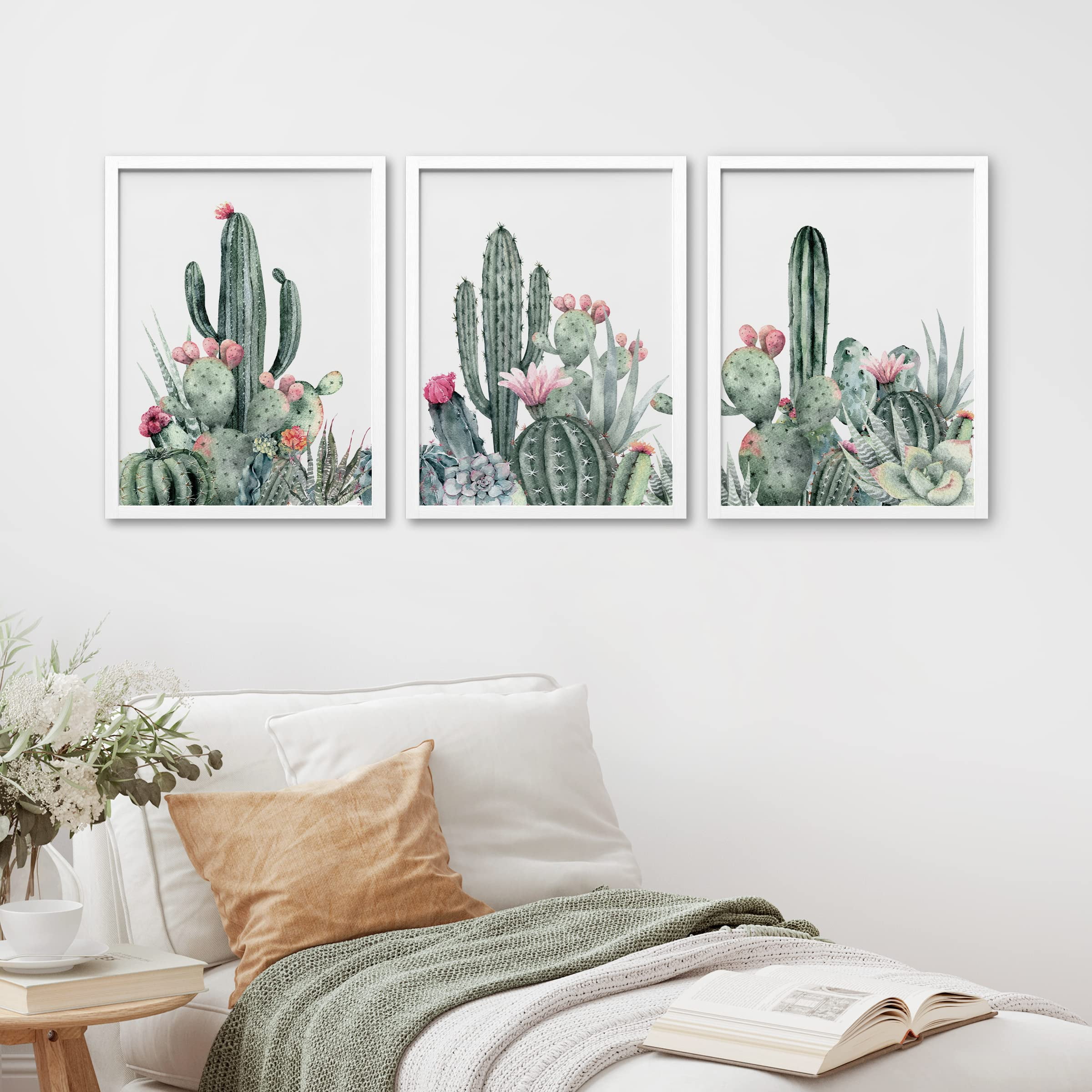 PixonSign Framed Canvas Print Wall Art Set - Rustic Blooming Pastel ...