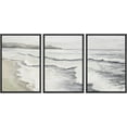 thumbnail image 1 of PixonSign Framed Canvas Print Wall Art Set Storm Cloud Beach Shore Waves Nature Wilderness Fine Art Illustrations Decorative Multicolor Landscape Rustic Country/Farmhouse - 24"x36"x3 Black, 1 of 5