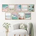 thumbnail image 1 of PixonSign Framed Canvas Print Wall Art Set - Tropical Blue Ocean Beach Waves Posters - Set of 9 Boho Nature Seaside Rustic Photography Wall Décor for Living Room, Bedroom, Office - 12"x16" Natural, 1 of 5
