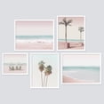 thumbnail image 1 of PixonSign Framed Canvas Print Wall Art Set - Tropical Coconut Palm Trees Poster Modern Art - Sea Coastal Ocean Landscape Print Gallery Set of 5 Photography Art Wall Décor for Home - White, 1 of 5